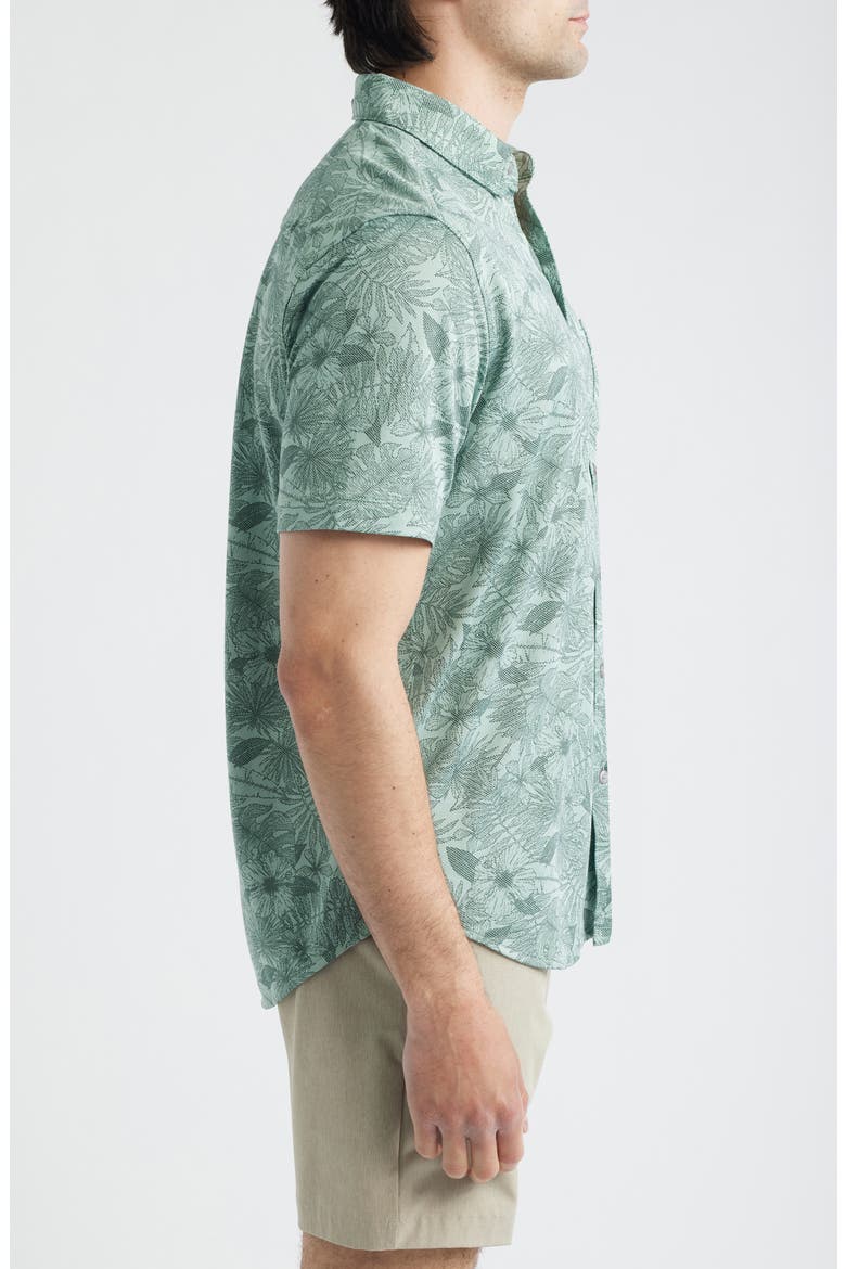 San Lucio Villa Evora IslandZone® Knit Short Sleeve Cotton Blend Button-Up Shirt, Alternate, color, OXIDIZE METAL