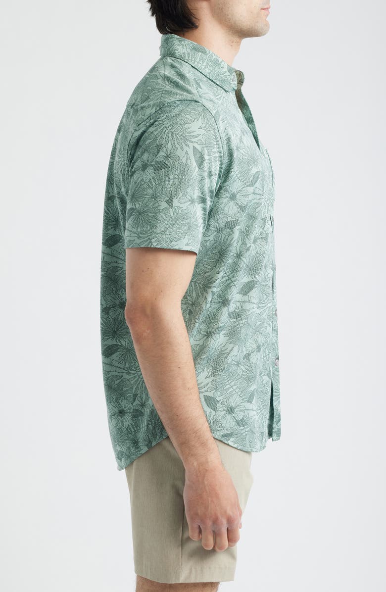 Tommy Bahama San Lucio Villa Evora IslandZone<sup>®</sup> Knit Short Sleeve Cotton Blend Button-Up Shirt, Alternate, color, Oxidize Metal