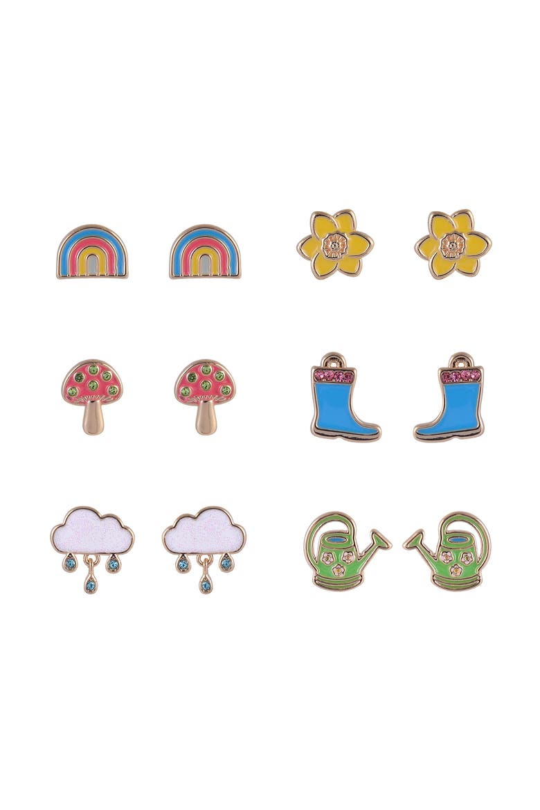 6 pack Easter Spring Stud Earring Set, Alternate, color, Multicolored
