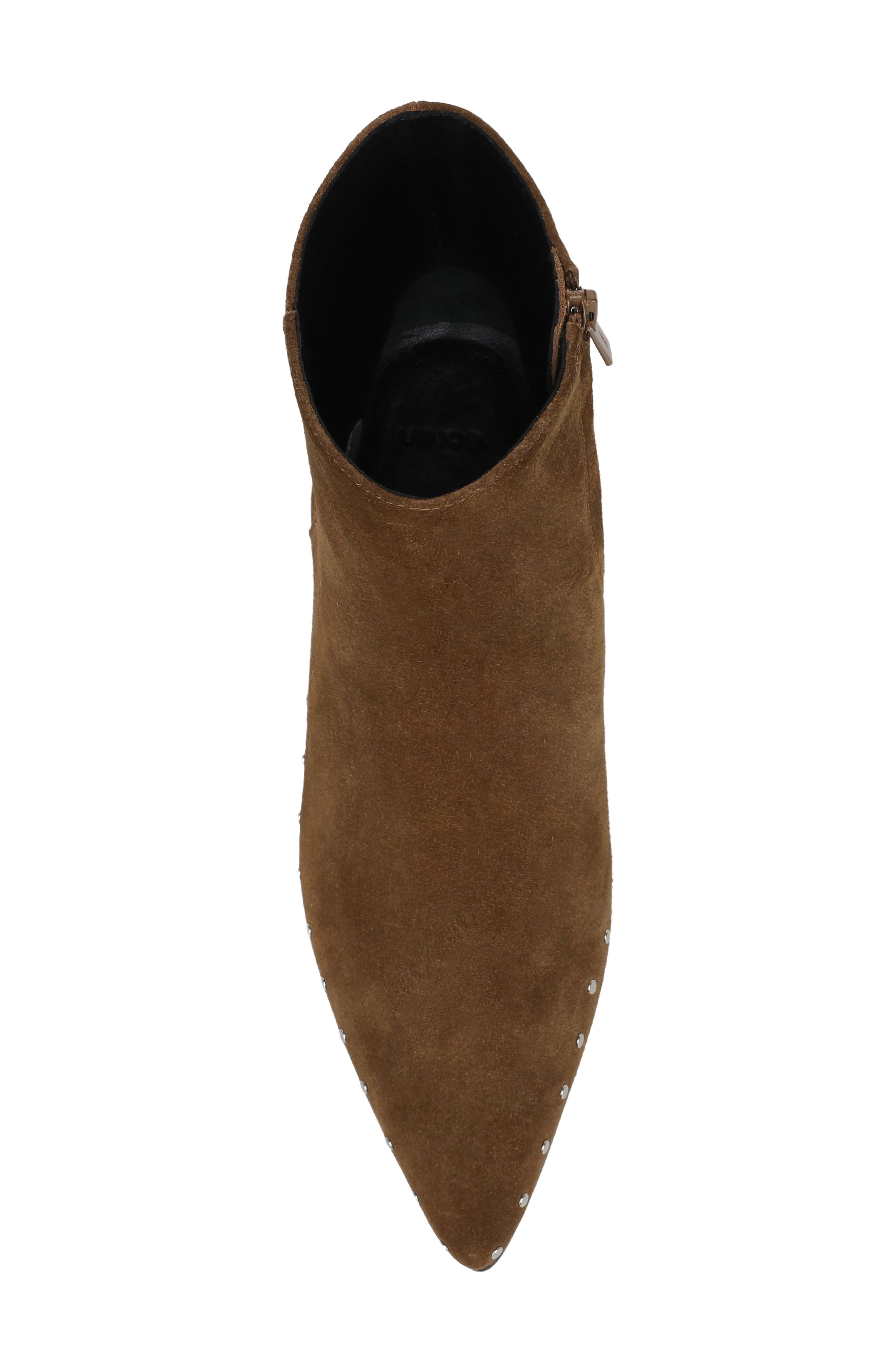 August Pointed Toe Leather Bootie, Alternate, color, ELMWOOD