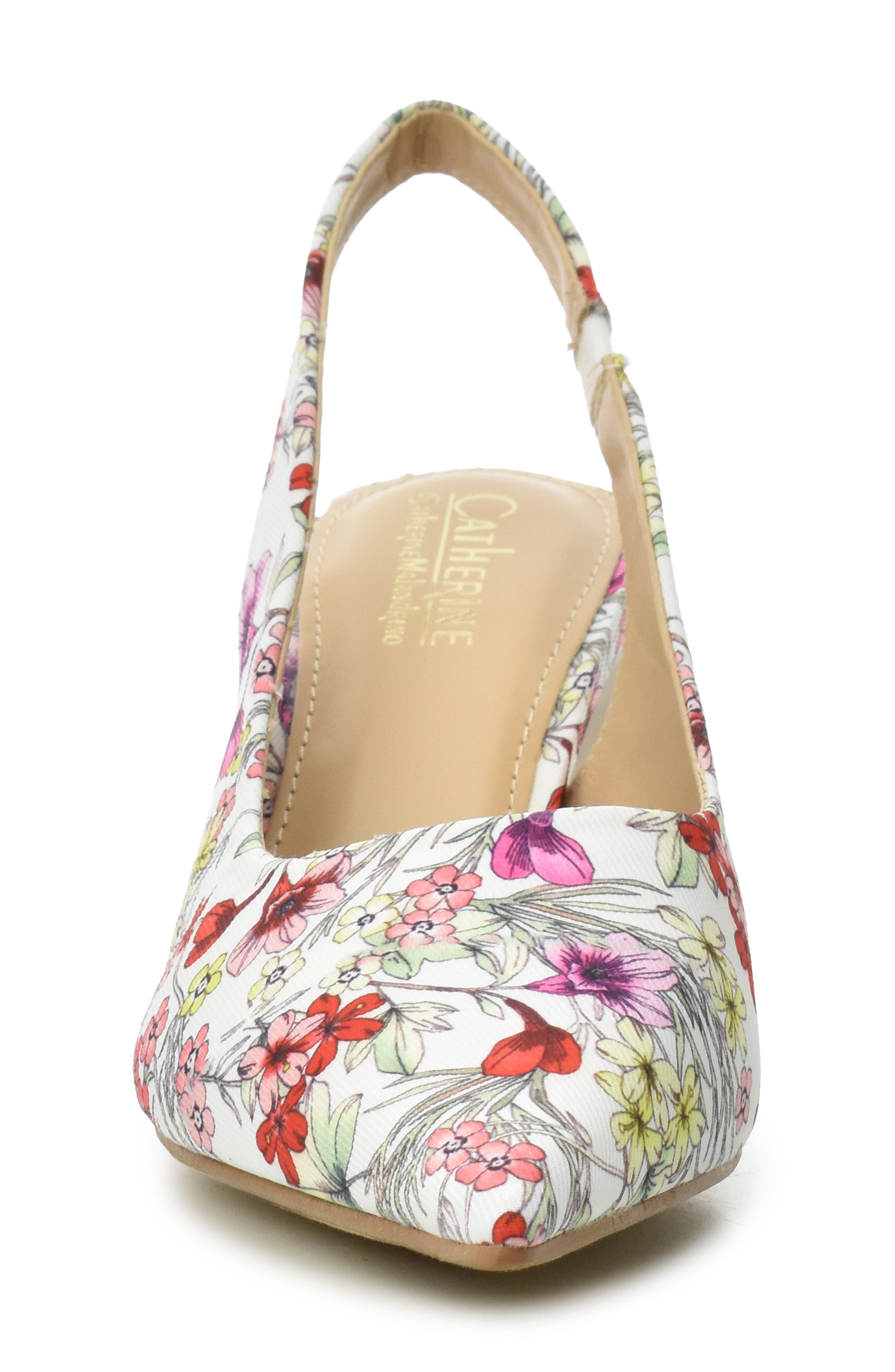 Catherine Catherine Malandrino Kildly Slingback Pump, Alternate, color, White Floral