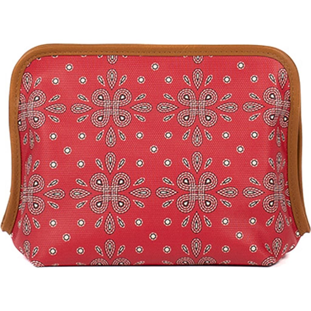 Hobo Beauty Coated Canvas Cosmetics Pouch In Red Journey Bandana