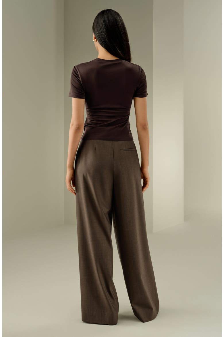 Women's Silk Jersey Slim Fitted Tee, Alternate, color, Cocoa
