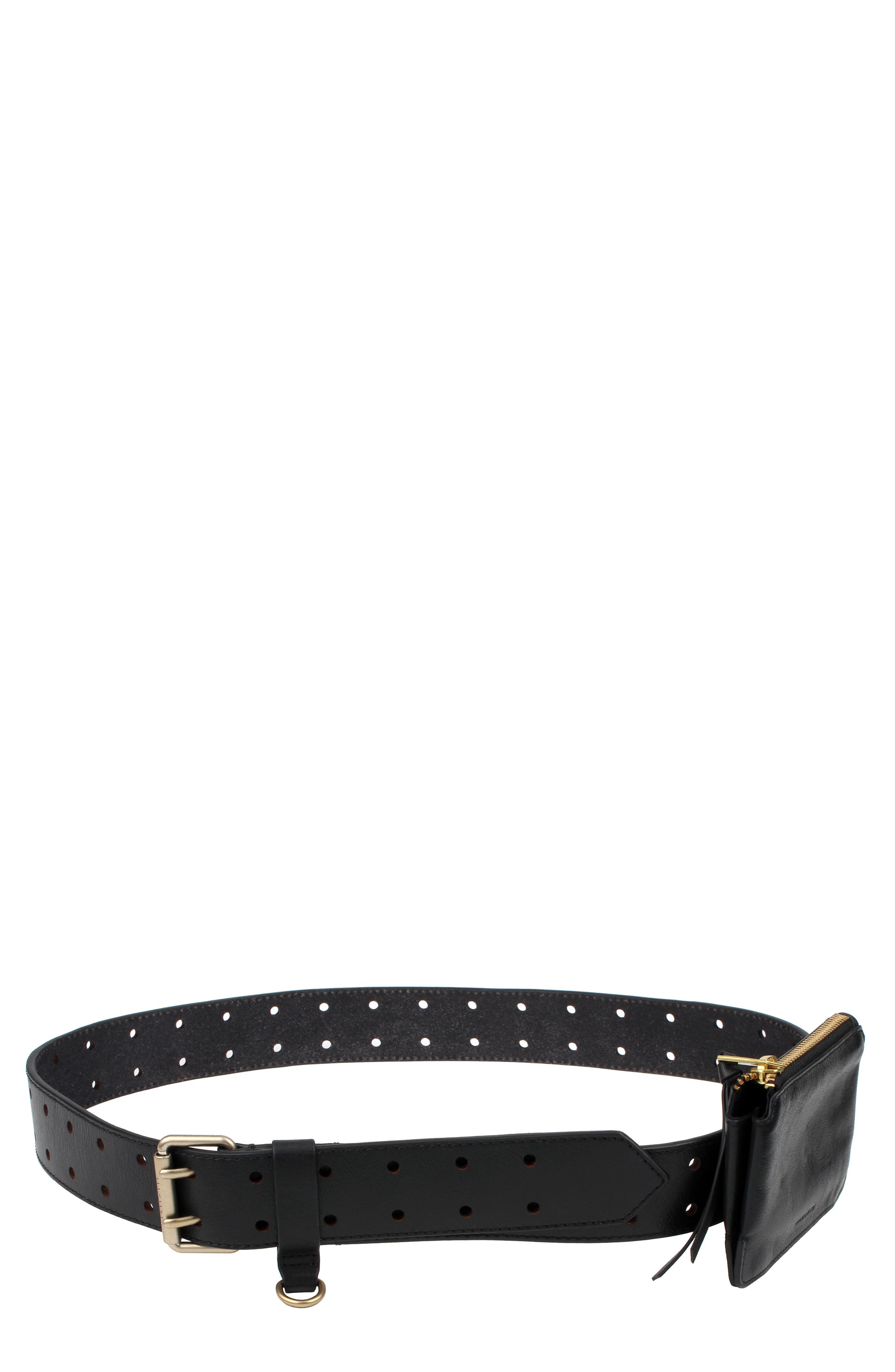 AllSaints Leather Belt Bag, Main, color, 