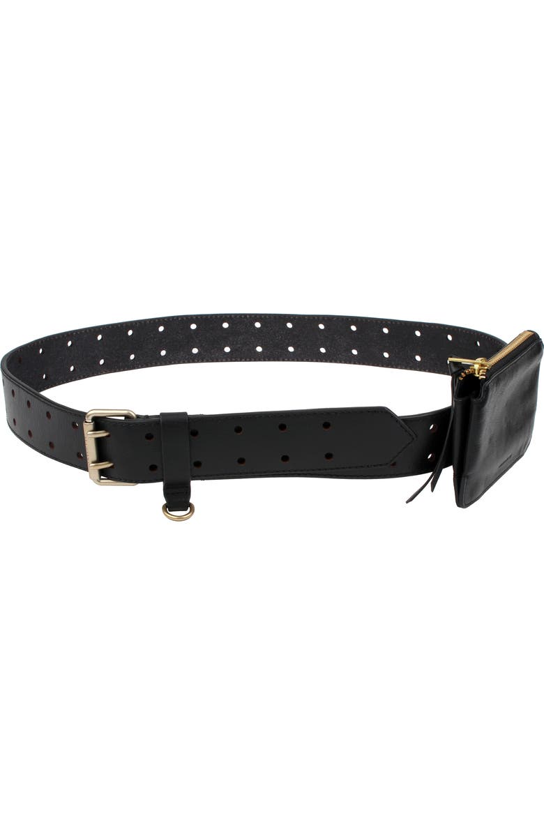 AllSaints Leather Belt Bag, Main, color,