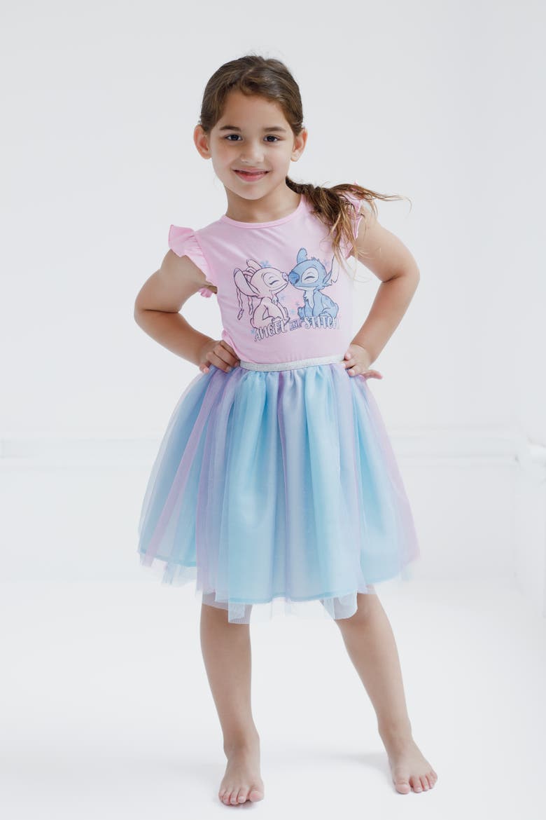 Lion King Tulle Tutu Dress, Alternate, color, Pink Angel Stitch