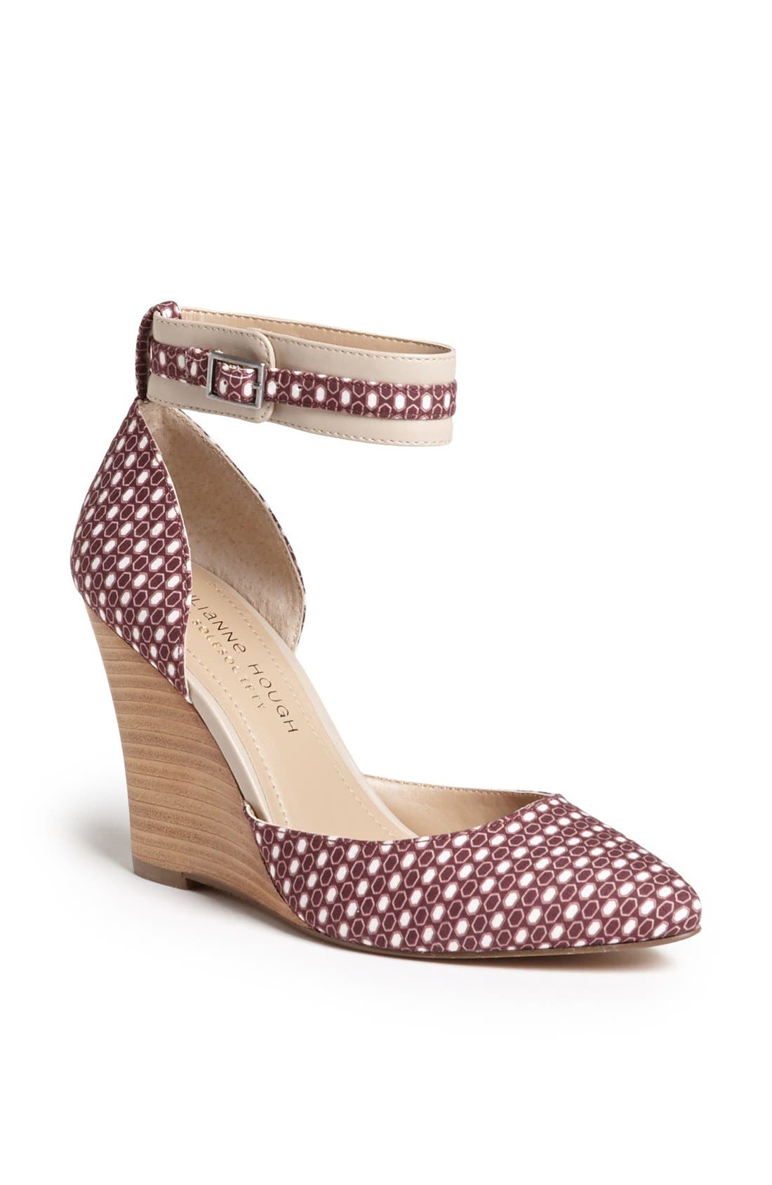 by Julianne Hough 'Caity' Ankle Strap Pump, Main, color, DEEP RED