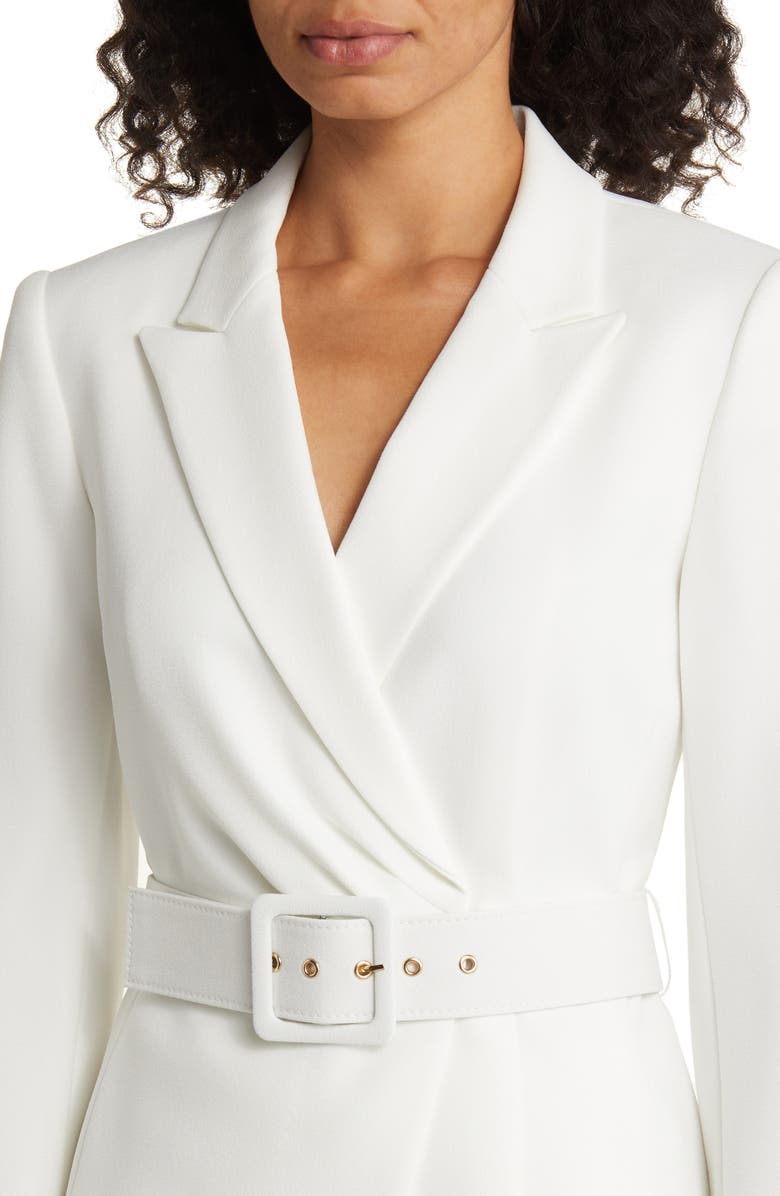 Tahari ASL Nested Belted Jacket and Skirt, Alternate, color, Ivory