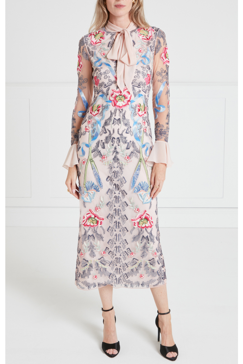 Bilbao Tie Dress, Main, color, Rosewater