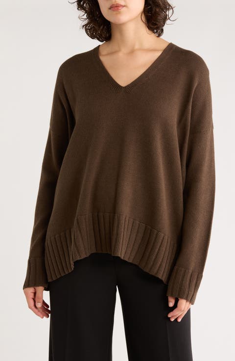 V-Neck Organic Cotton Blend Sweater