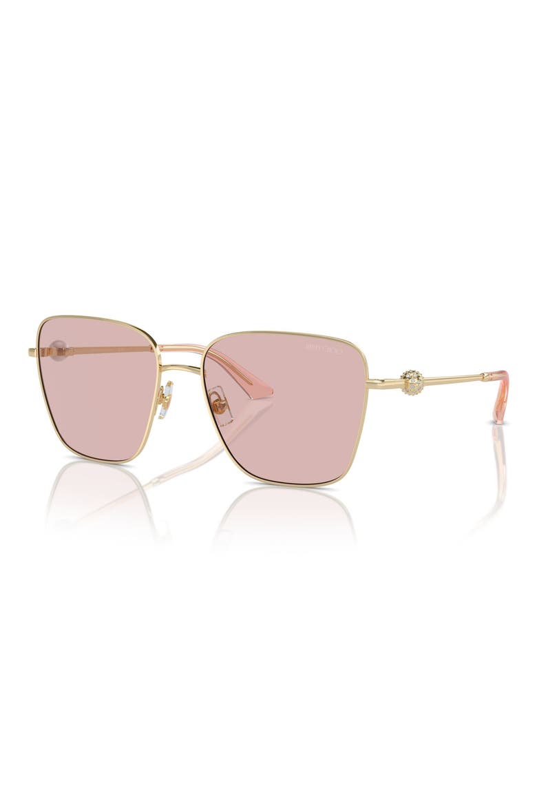 56mm Aviator Sunglasses, Alternate, color, PALE GOLD/PINK