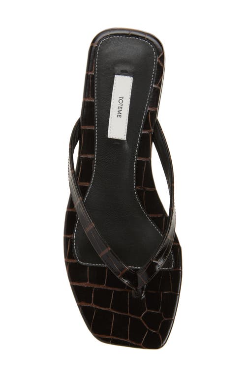 Shop Totême Toteme Croc Embossed Flip Flop