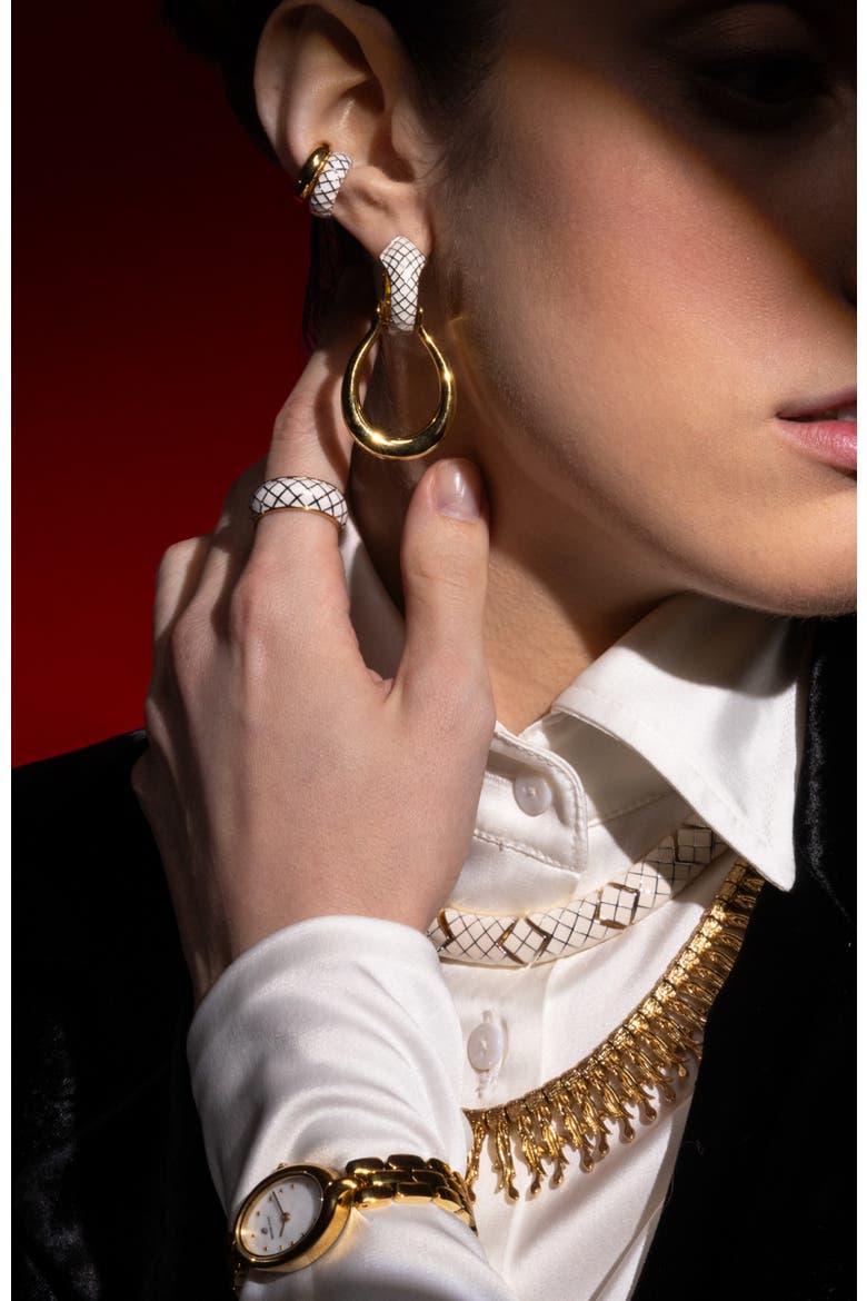 White Uraeus Ring, Alternate, color, White & Gold