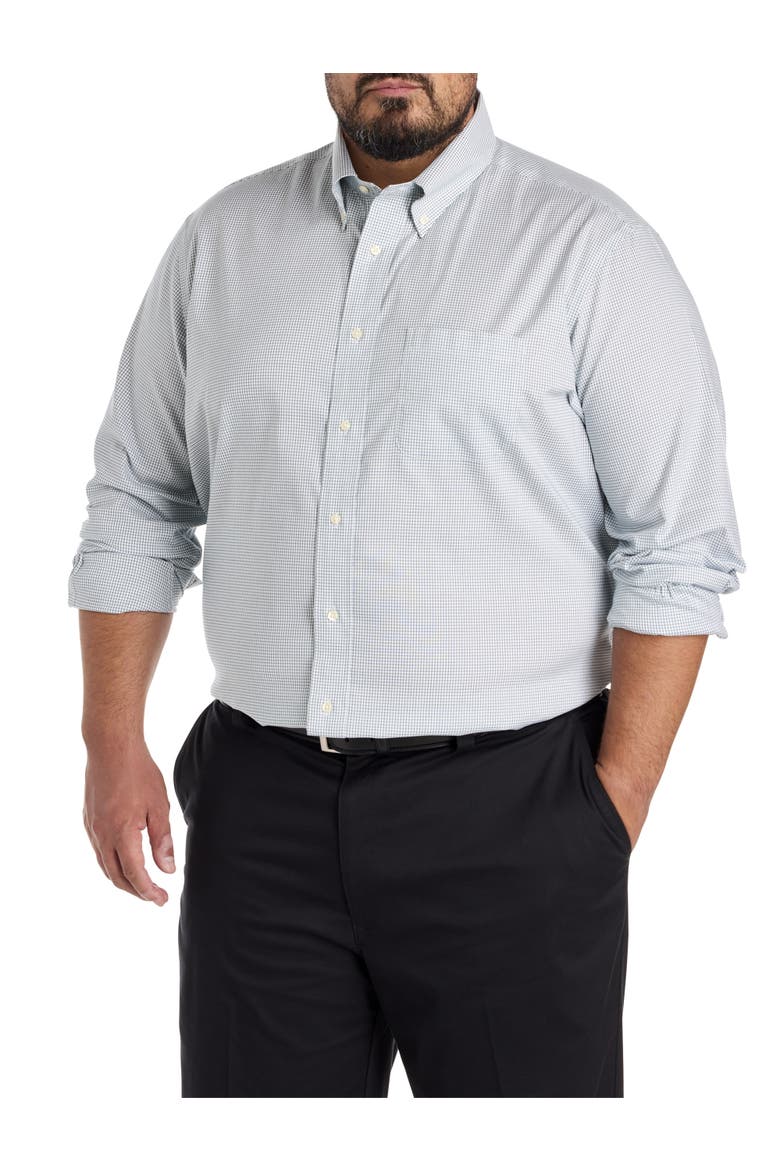 Big & Tall Non-Iron Micro Check Dress Shirt, Alternate, color, GREEN