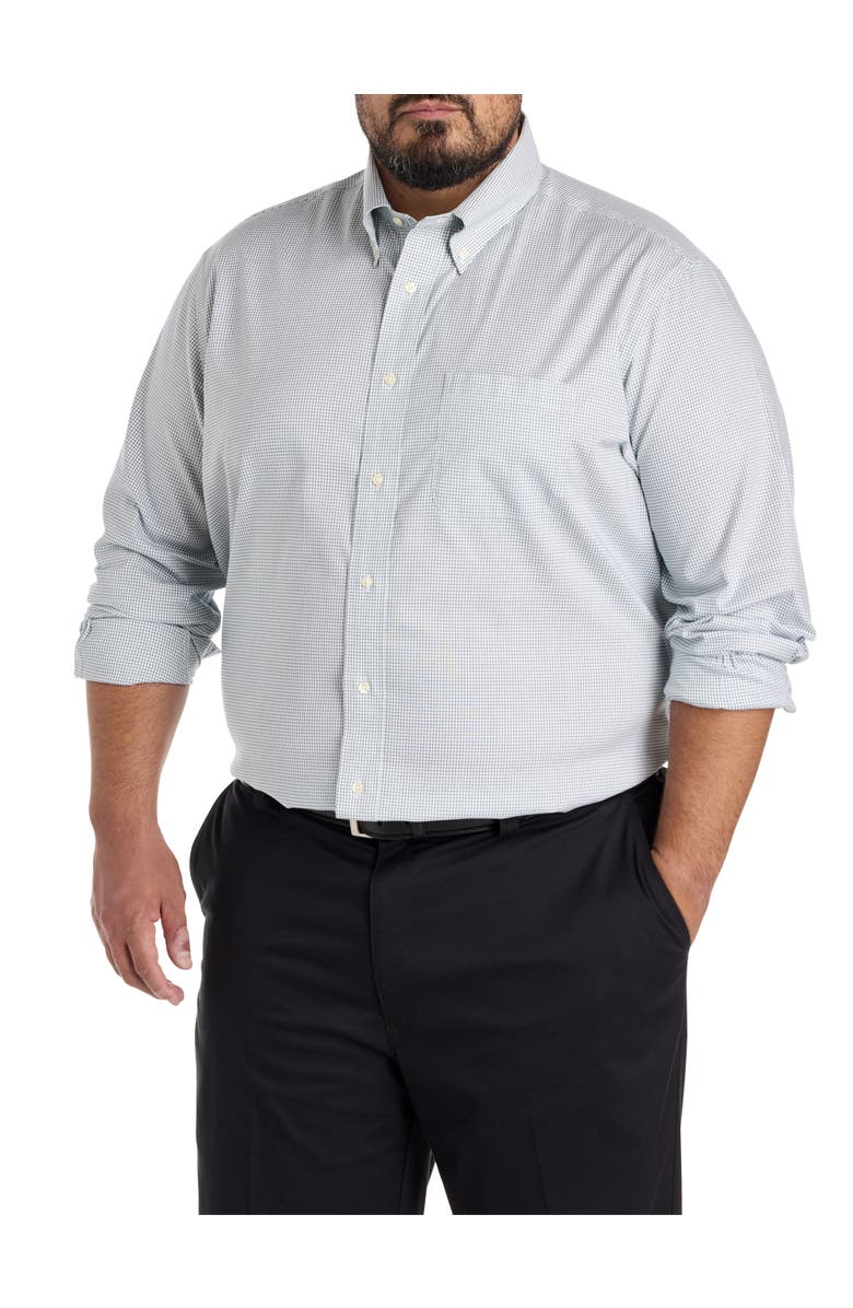 Brooks Brothers Big & Tall Non-Iron Micro Check Dress Shirt, Alternate, color, Green