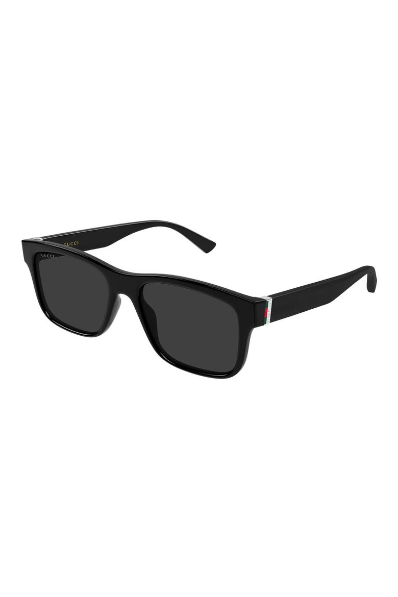 GG2085S Rectangular Sunglasses, Alternate, color, BLACK
