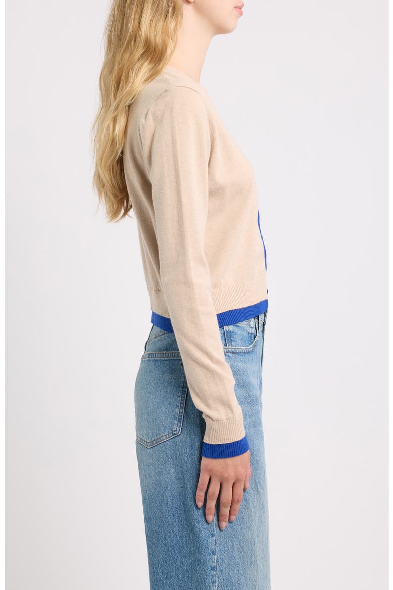 Zeppelin Layered Cardigan, Alternate, color, GREIGE WITH ELECTRIC BLUE