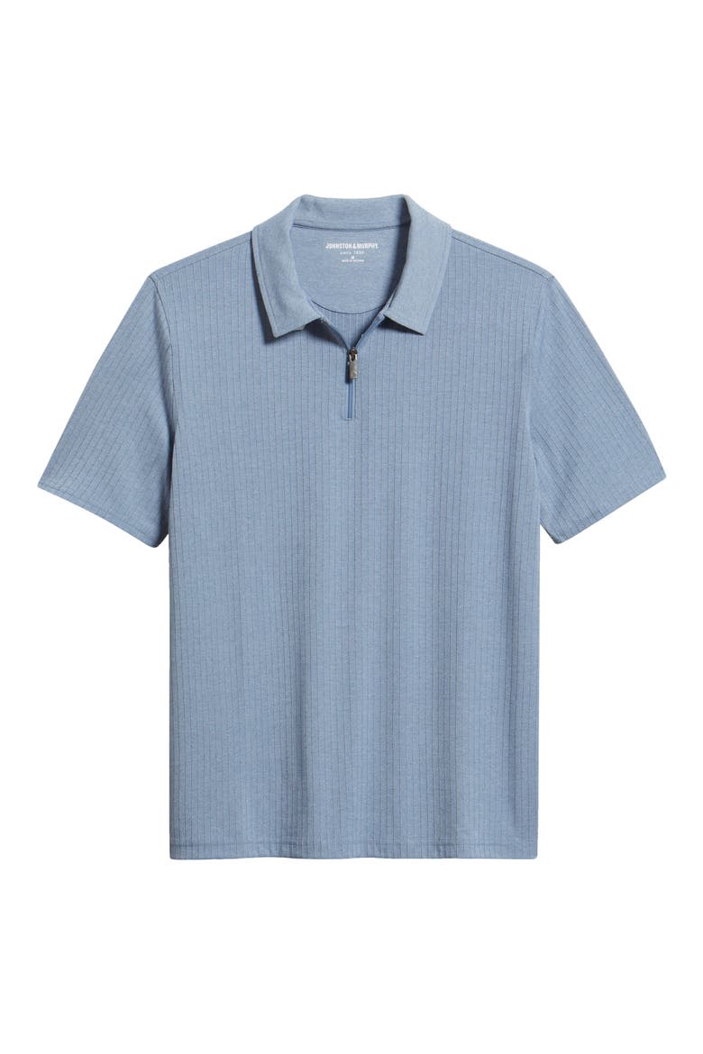 Finn Rib Zip Polo, Alternate, color, BLUE