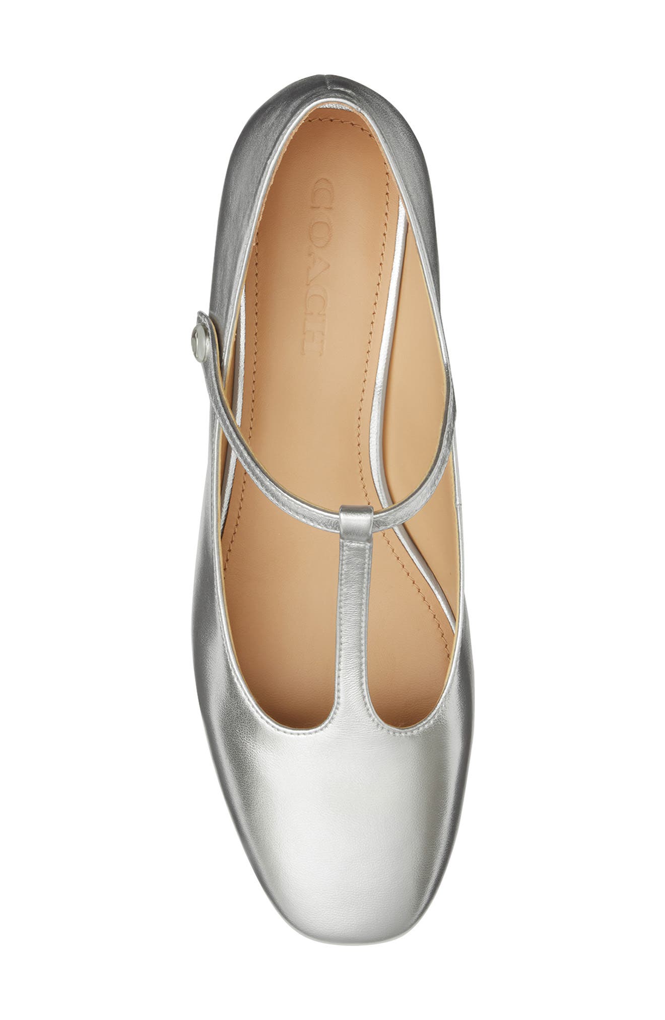 COACH Angelina T-Strap Pump, Alternate, color, Silver