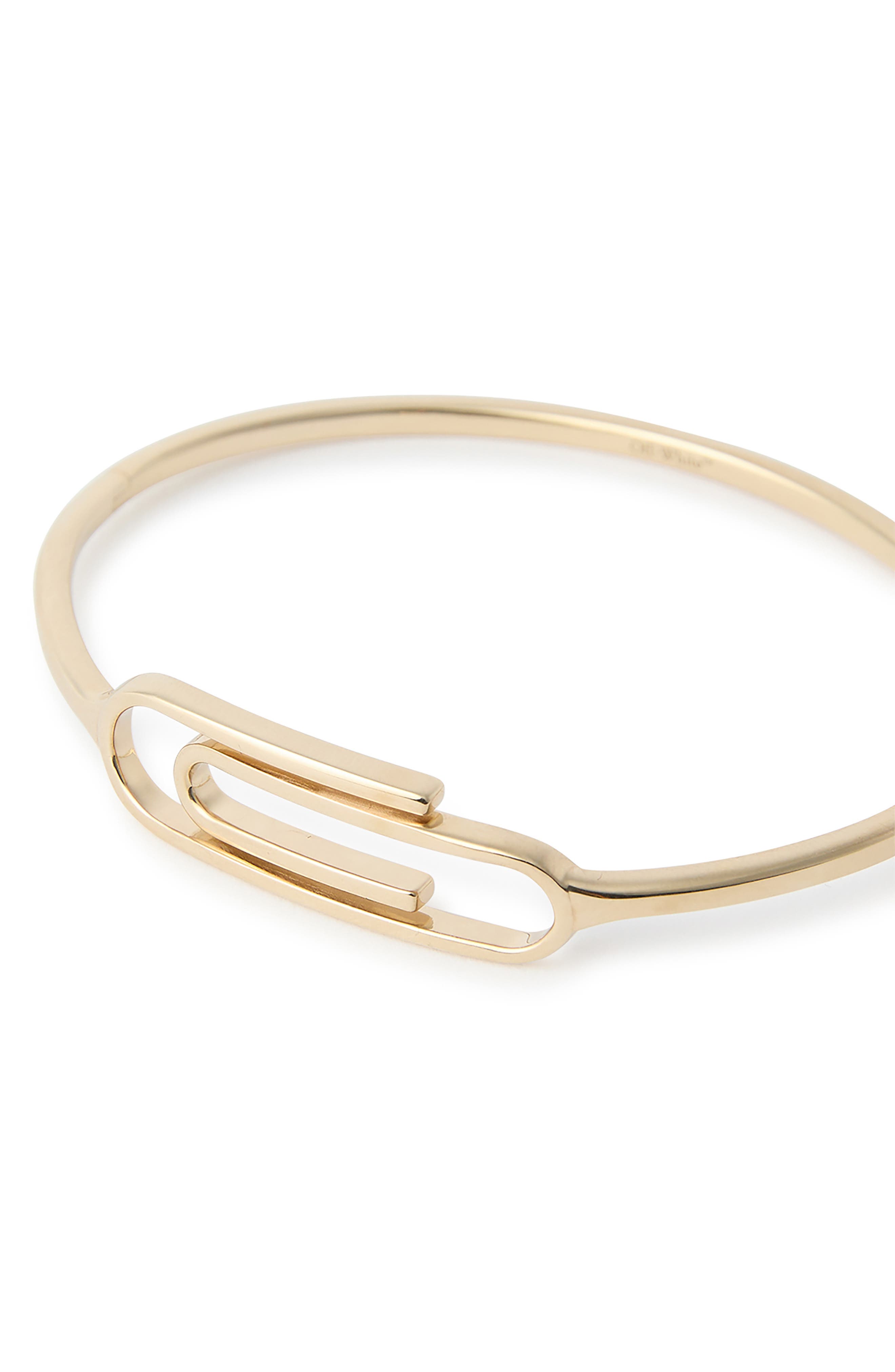 Off-White 18K Gold Vermeril Paper Clip Bangle Bracelet (Men) | Nordstrom