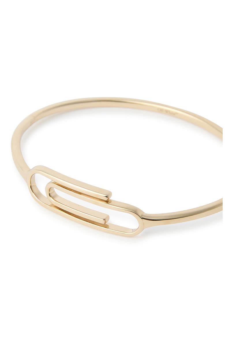 18K Gold Vermeril Paper Clip Bangle Bracelet, Alternate, color, YELLOW GOLD