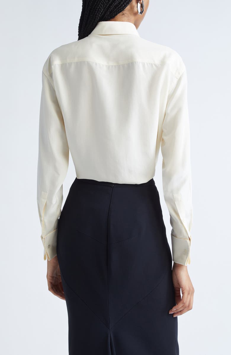 Givenchy Silk Tuxedo Shirt, Alternate, color, Ecru
