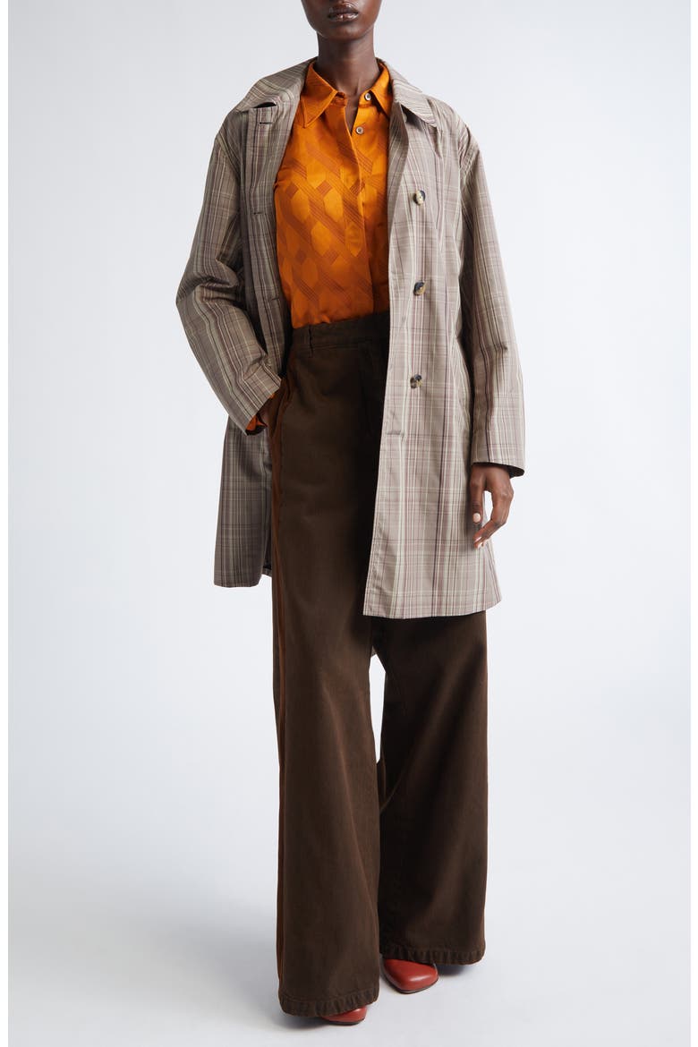 Ramblasa Plaid Belted Coat, Alternate, color, BEIGE
