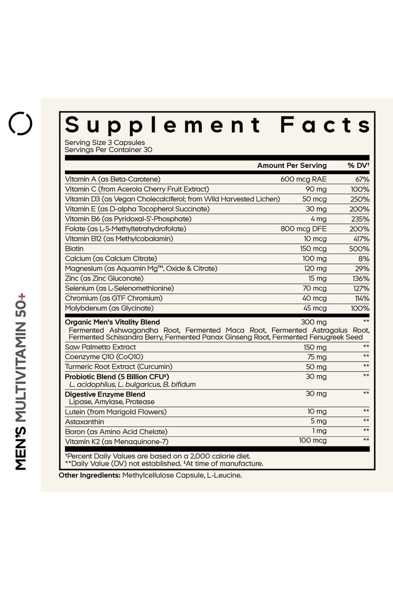 Men's Multivitamin 50+, Essential Minerals for Men Over 50, Alternate, color, Black