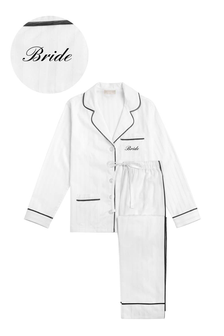 Bride Cotton Long Pajama Set, Main, color, Monochrome