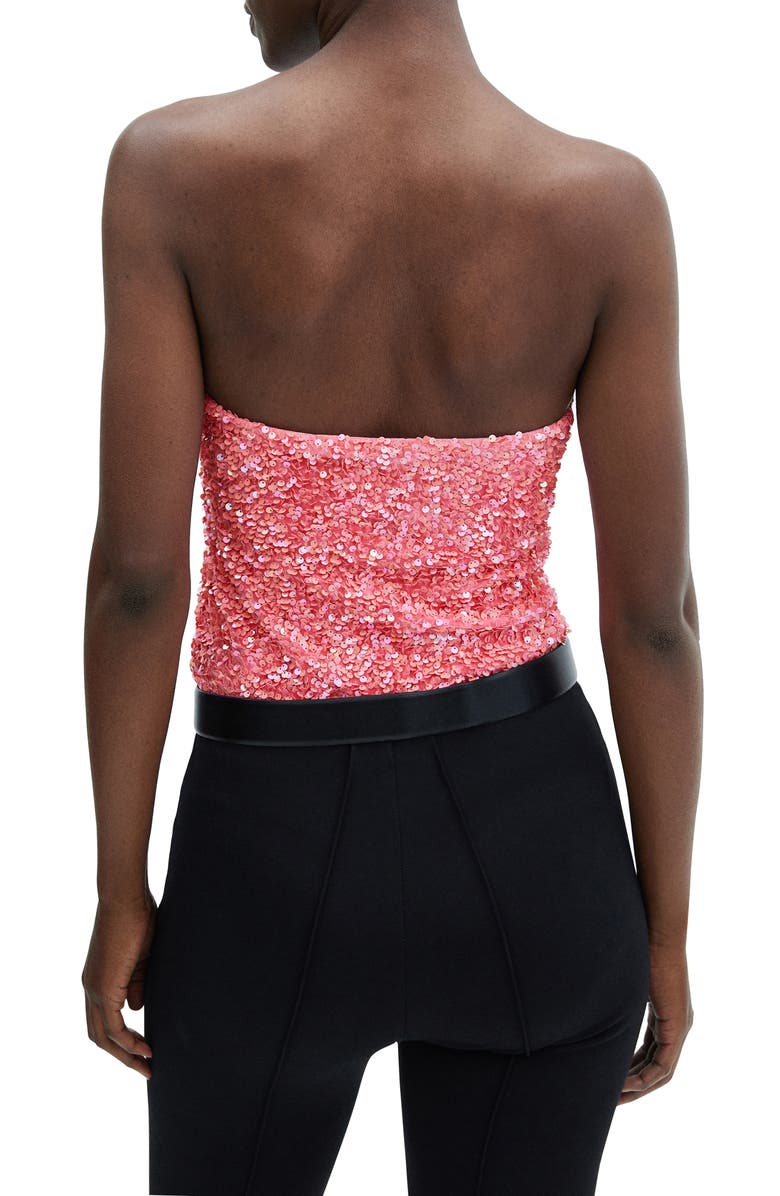 MANGO Strapless Sequin Bodysuit, Alternate, color, 