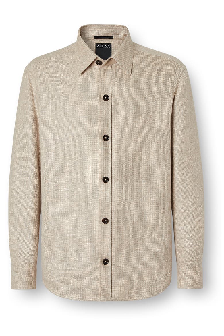 Cashmere, Linen & Silk Overshirt, Alternate, color, BEIGE