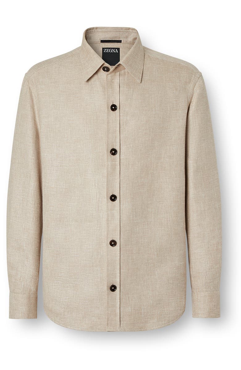 ZEGNA Cashmere, Linen & Silk Overshirt, Alternate, color, Beige
