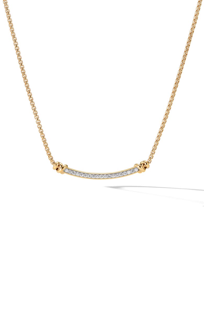 David Yurman Petite Helena Wrap Diamond Station Necklace, Main, color, Diamond/ Yellow Gold