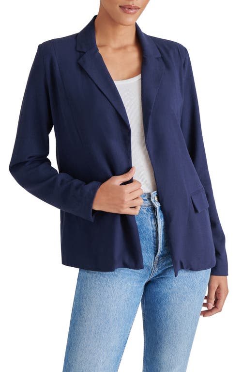 Steve Madden Payton Linen Blend Blazer In Marine