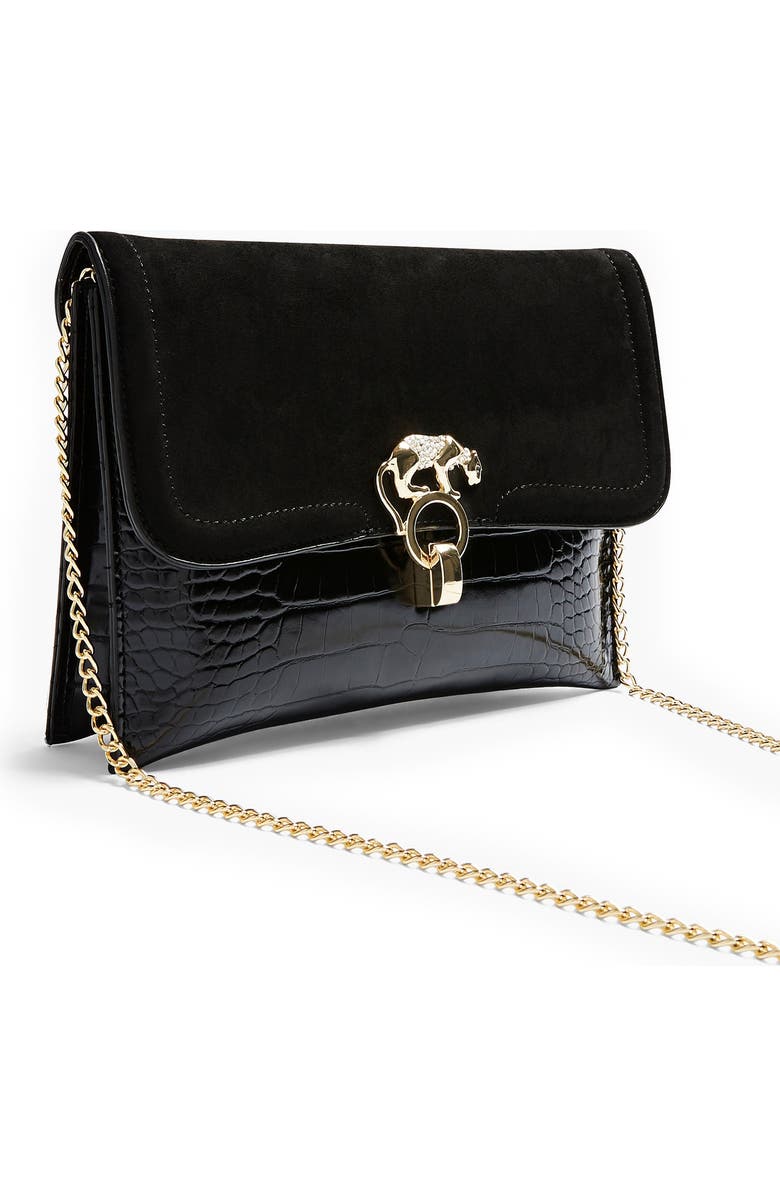 Topshop Panther Clutch, Alternate, color,
