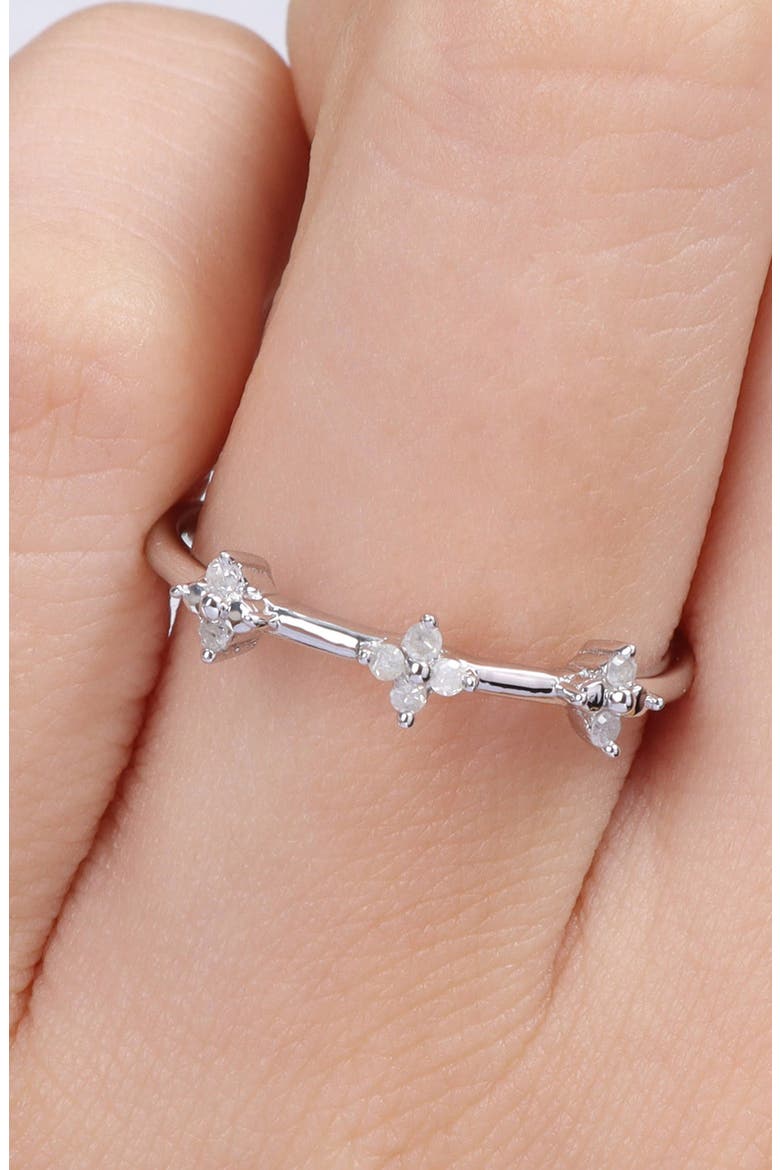 Floral Diamond Promise Ring - 0.08 ctw, Alternate, color, SILVER