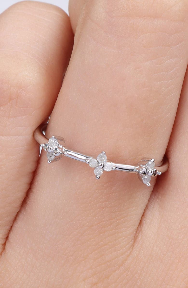 DELMAR Floral Diamond Promise Ring - 0.08 ctw, Alternate, color, Silver