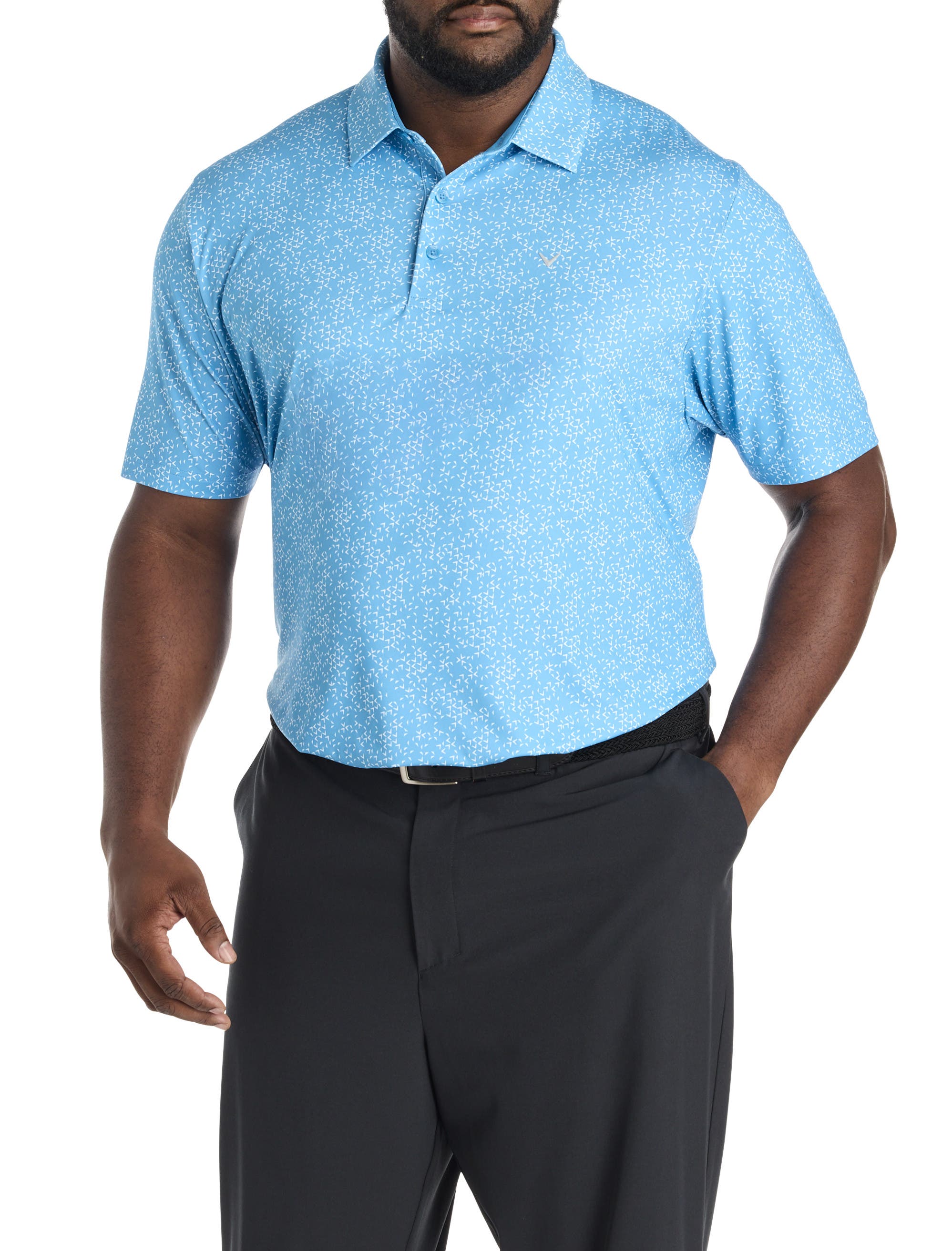 Big & Tall Micro Chevron Print Polo Shirt