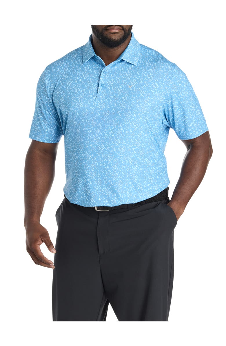 Callaway Big & Tall Micro Chevron Print Polo Shirt, Main, color, Candre Blue