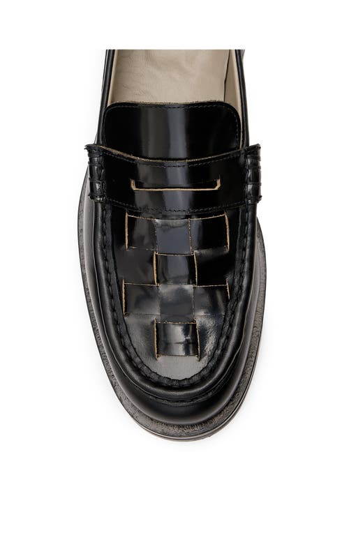 Allsaints Bloom Woven Penny Loafer In Black
