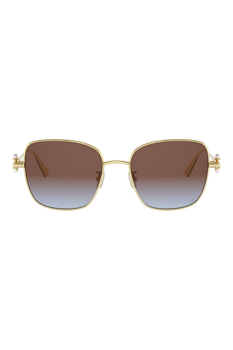 'DiorTribales S1U 55mm Square Sunglasses, Main, color, SHINY GOLD DH / BORDEAUX