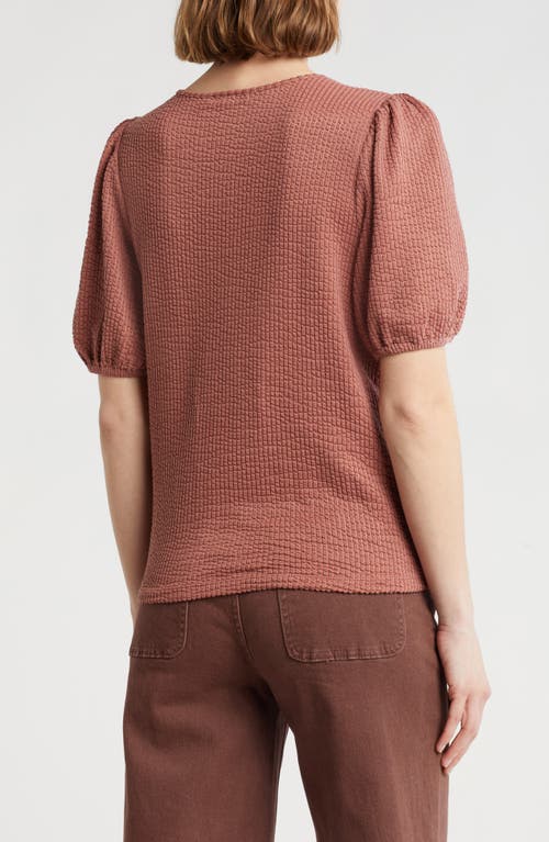 Daniel Rainn Rib Textured T-shirt In Washed Rouge