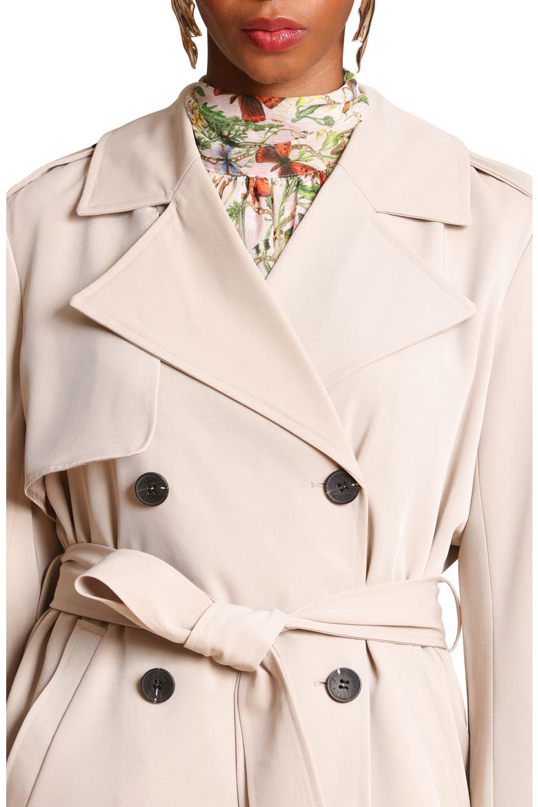 Double Breasted Short Trench Coat, Alternate, color, SANDSTONE