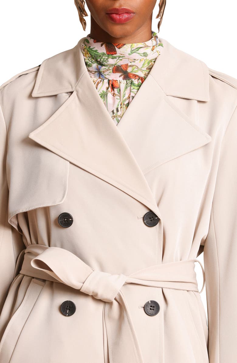 Avec Les Filles Double Breasted Short Trench Coat, Alternate, color, Sandstone