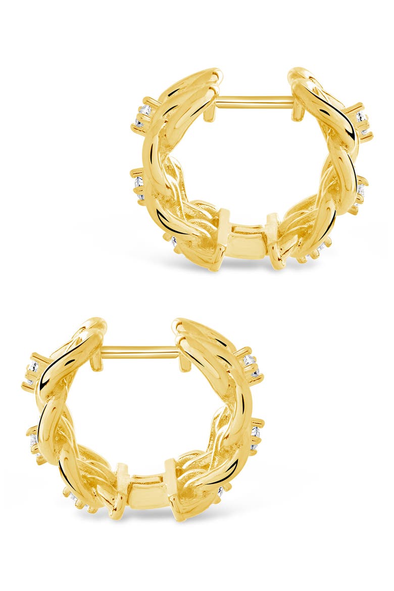 Carleene CZ Huggie Hoop Earrings, Alternate, color, GOLD