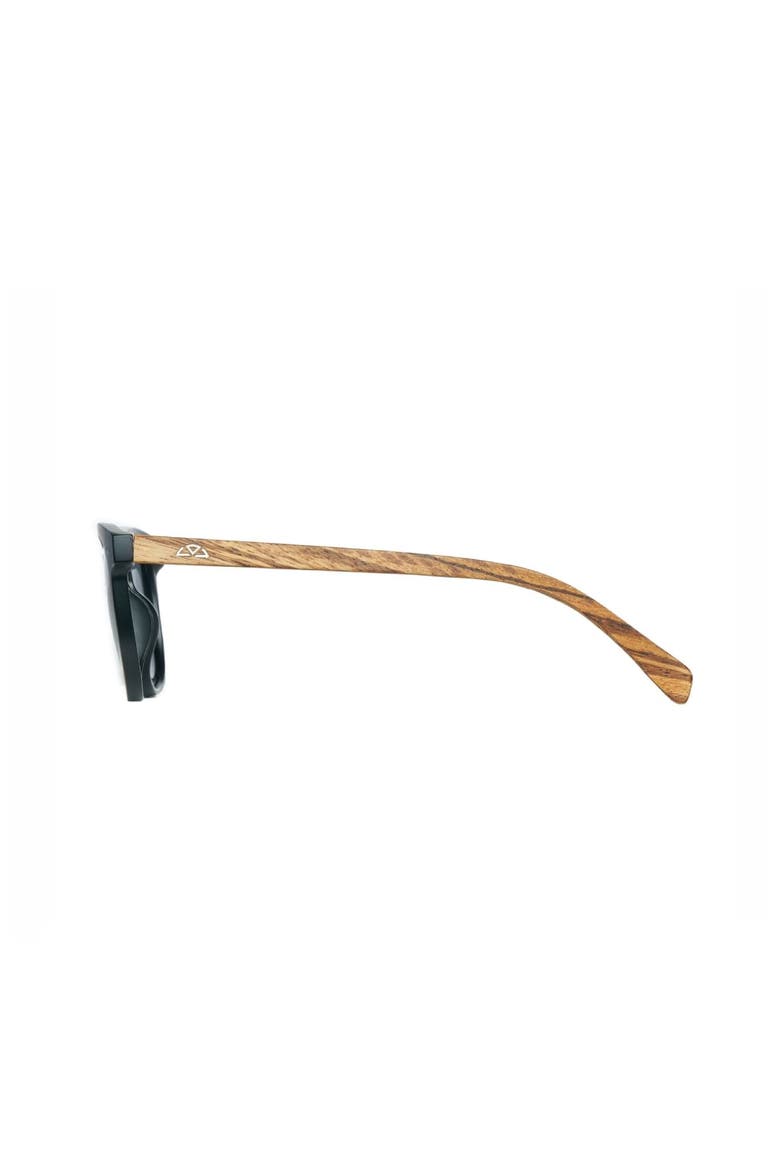Color 21 Wooden Temple Polarized Sunglasses, Alternate, color, Black