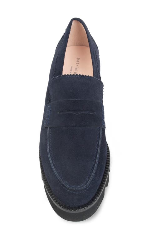 Patricia Green Vince Lug Sole Penny Loafer In Blue