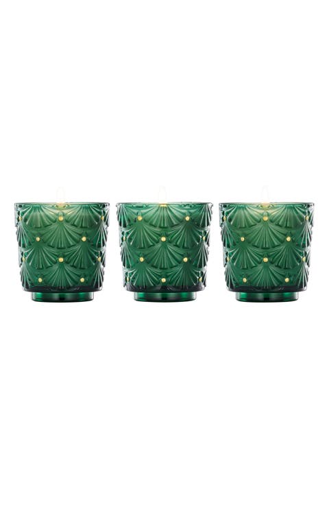 Noble Fir Garland Pedestal Candle Trio