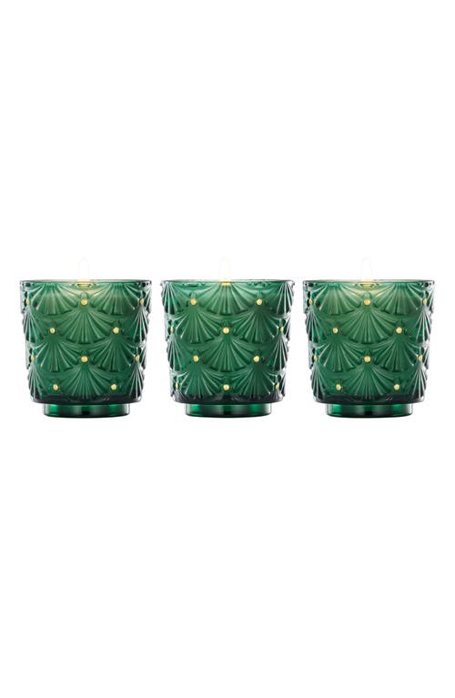 Voluspa Noble Fir Garland Pedestal Candle Trio 