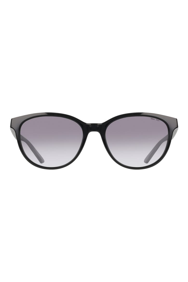 Vital Trend 55mm Gradient Round Sunglasses, Main, color, BLACK / SMOKE GRADIENT